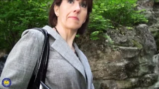 Mature Sophie Pasteur is fucked up the ass by the landlord