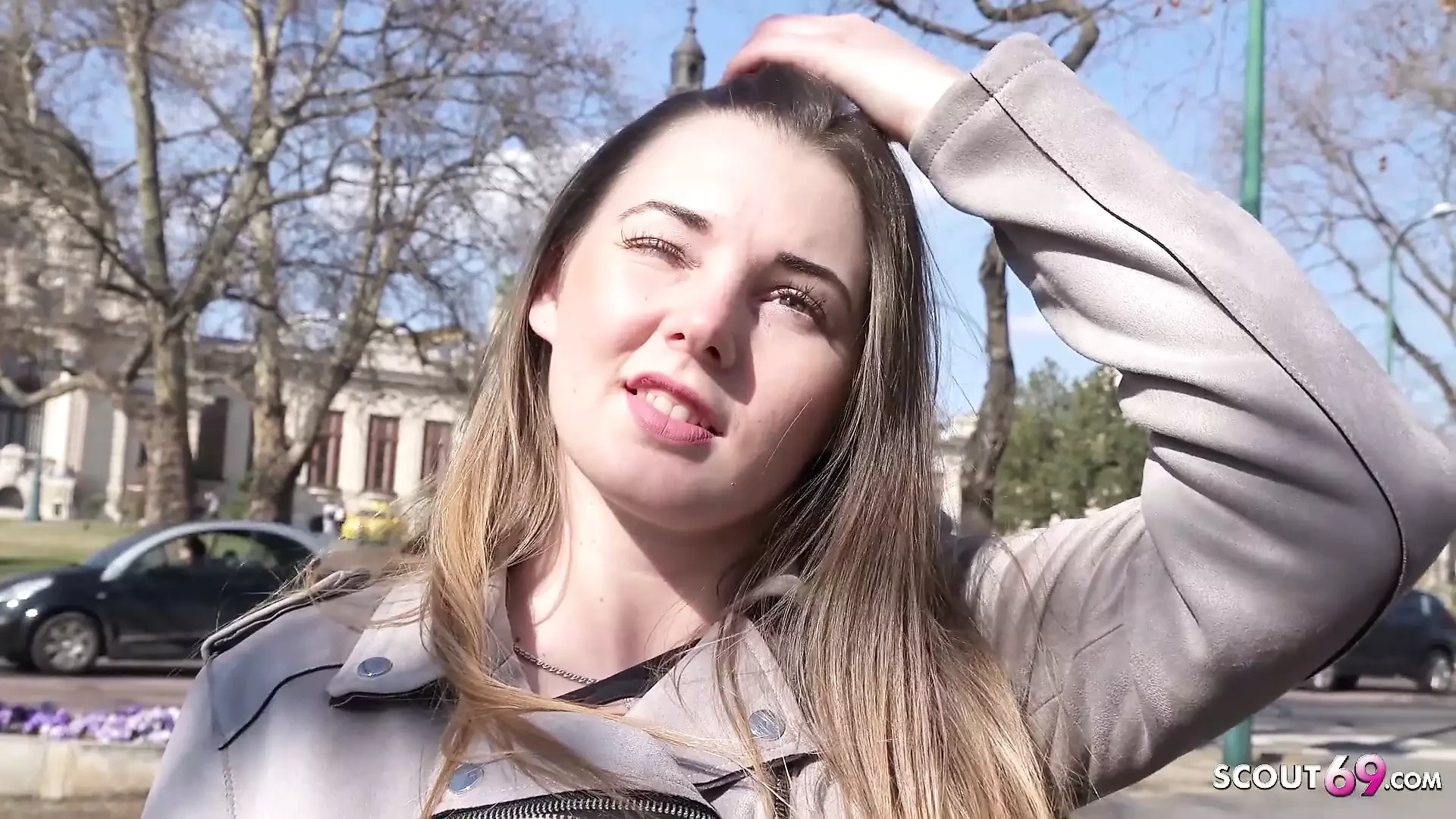 GERMAN SCOUT – 18yr young curvy big tits girl Lucie pickup and fuck