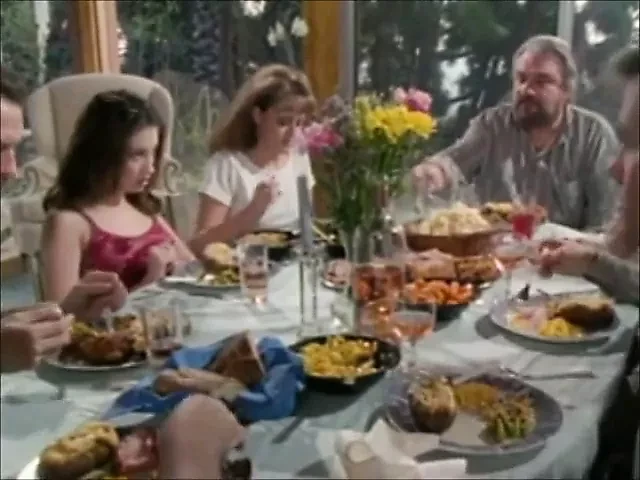 Dinner party footjob